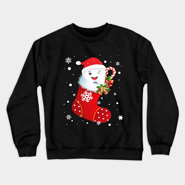 Teeth Stockings Funny T-Shirt Christmas Crewneck Sweatshirt by TeeAnimals